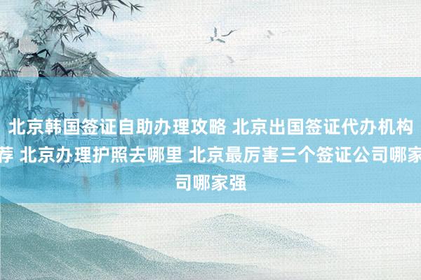北京韩国签证自助办理攻略 北京出国签证代办机构推荐 北京办理护照去哪里 北京最厉害三个签证公司哪家强